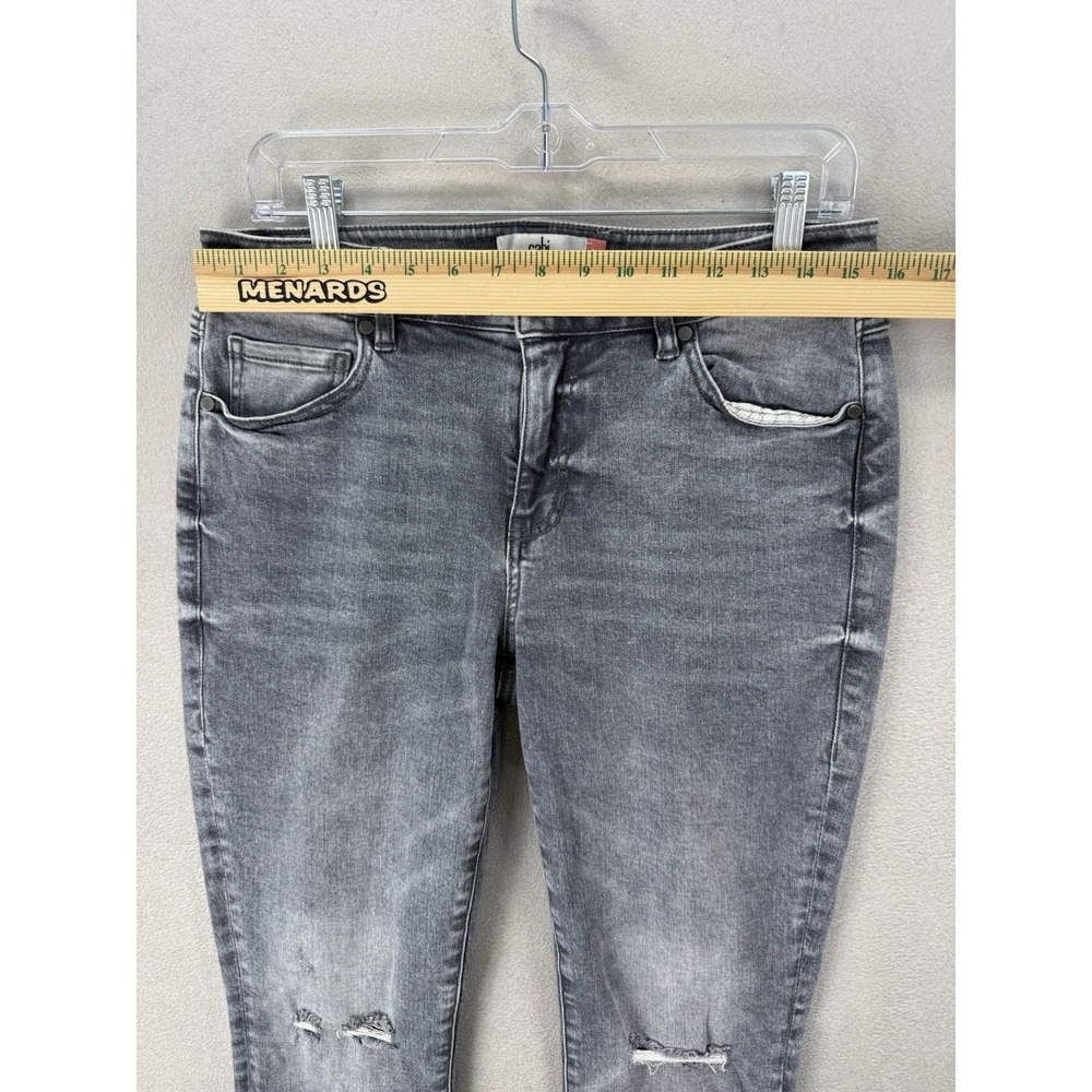 CAbi High Skinny Jeans Women's Sz 8 Gray Distressed Stretch Denim Ankle Pants - Picture 3 of 8